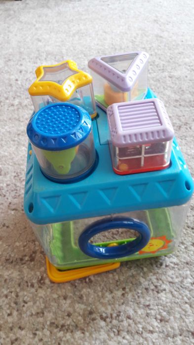 Grające wiaderko Fisher Price sorter + wieża z klocków