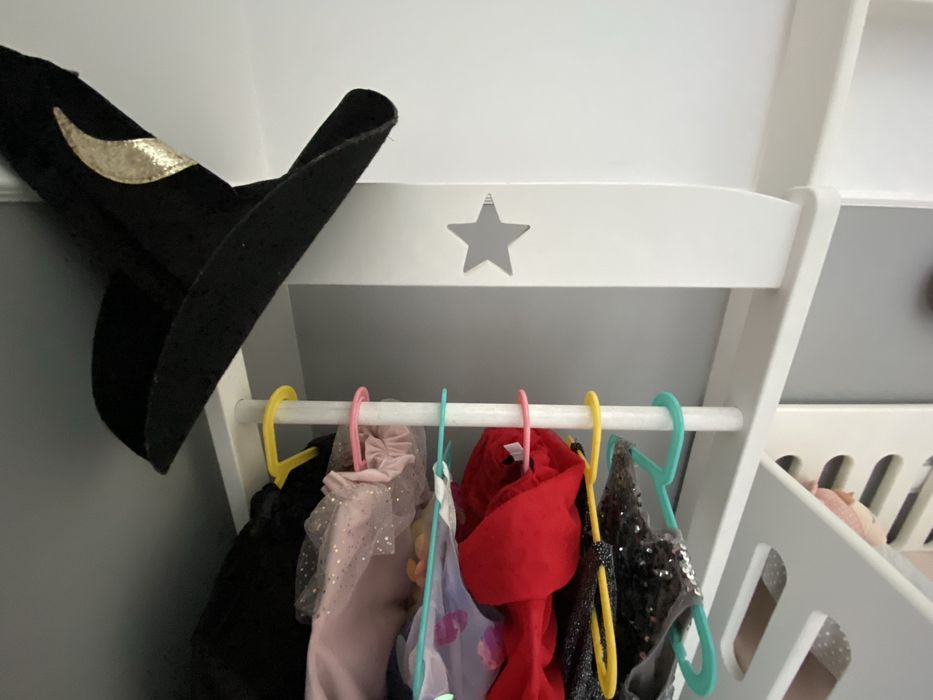 Wieszak szafa drewnina biala gwiazdka