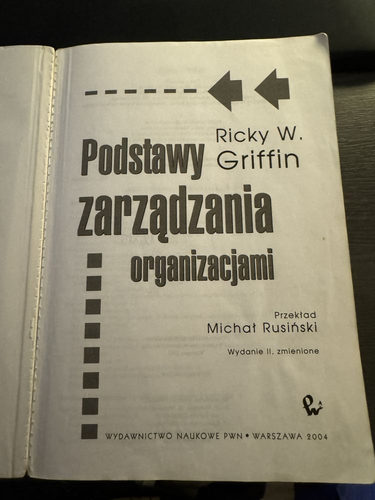 Książka Podstawy Zarządzania Organizacjami Ricky W. Griffin