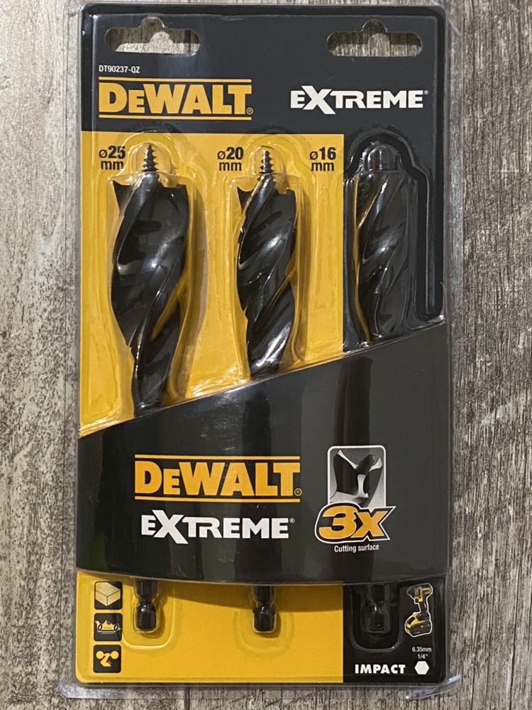 Набор спиральных сверл по дереву Dewalt EXTREME