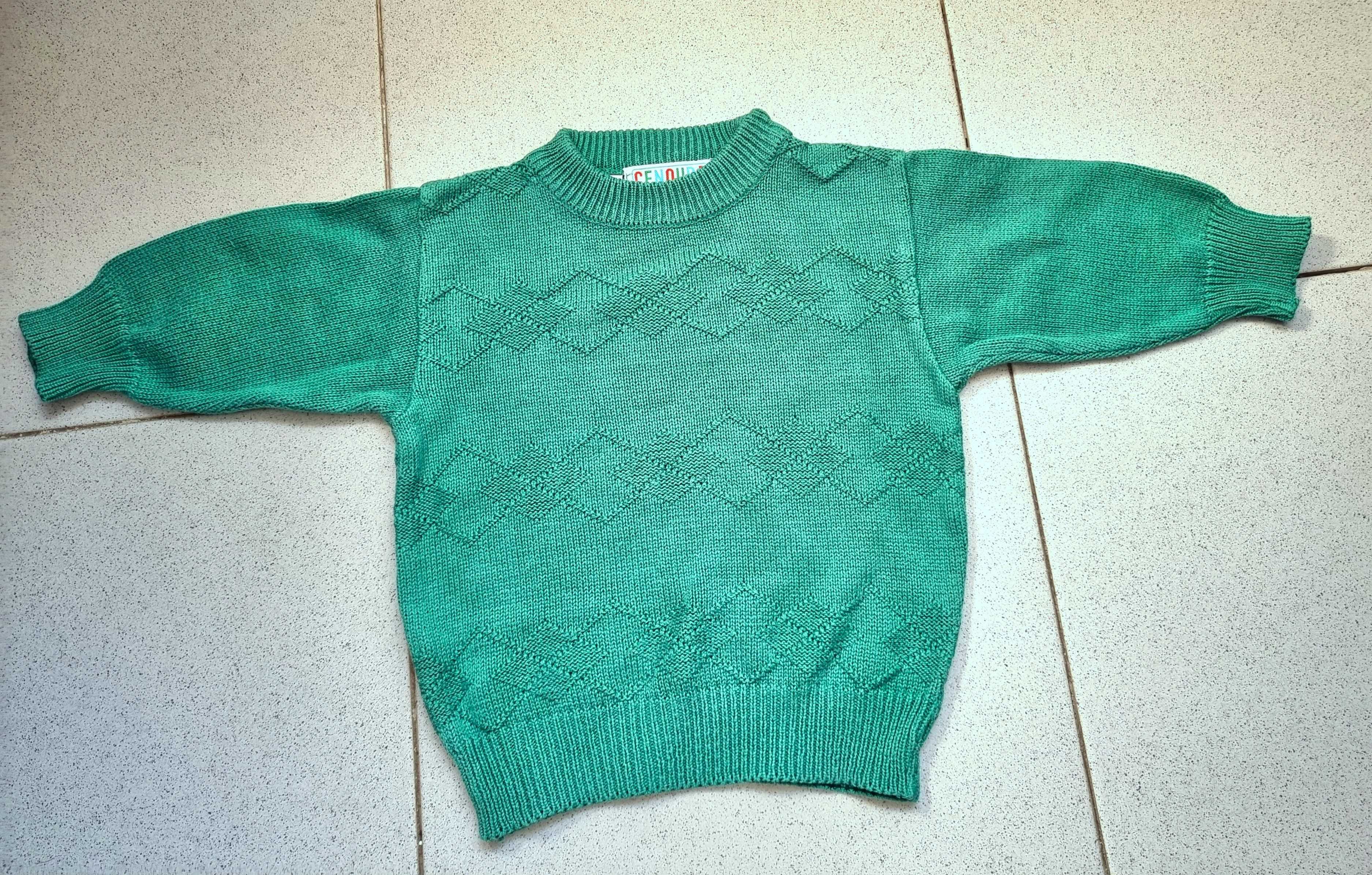 Camisola verde de malha Cenoura, 1 ano