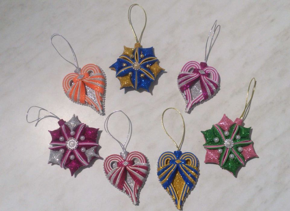 Новорічні іграшки на ялинку Игрушки на елку Звездочки Зірочки