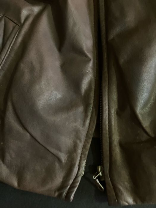 Blusao pele genuino castanho Casa das Peles