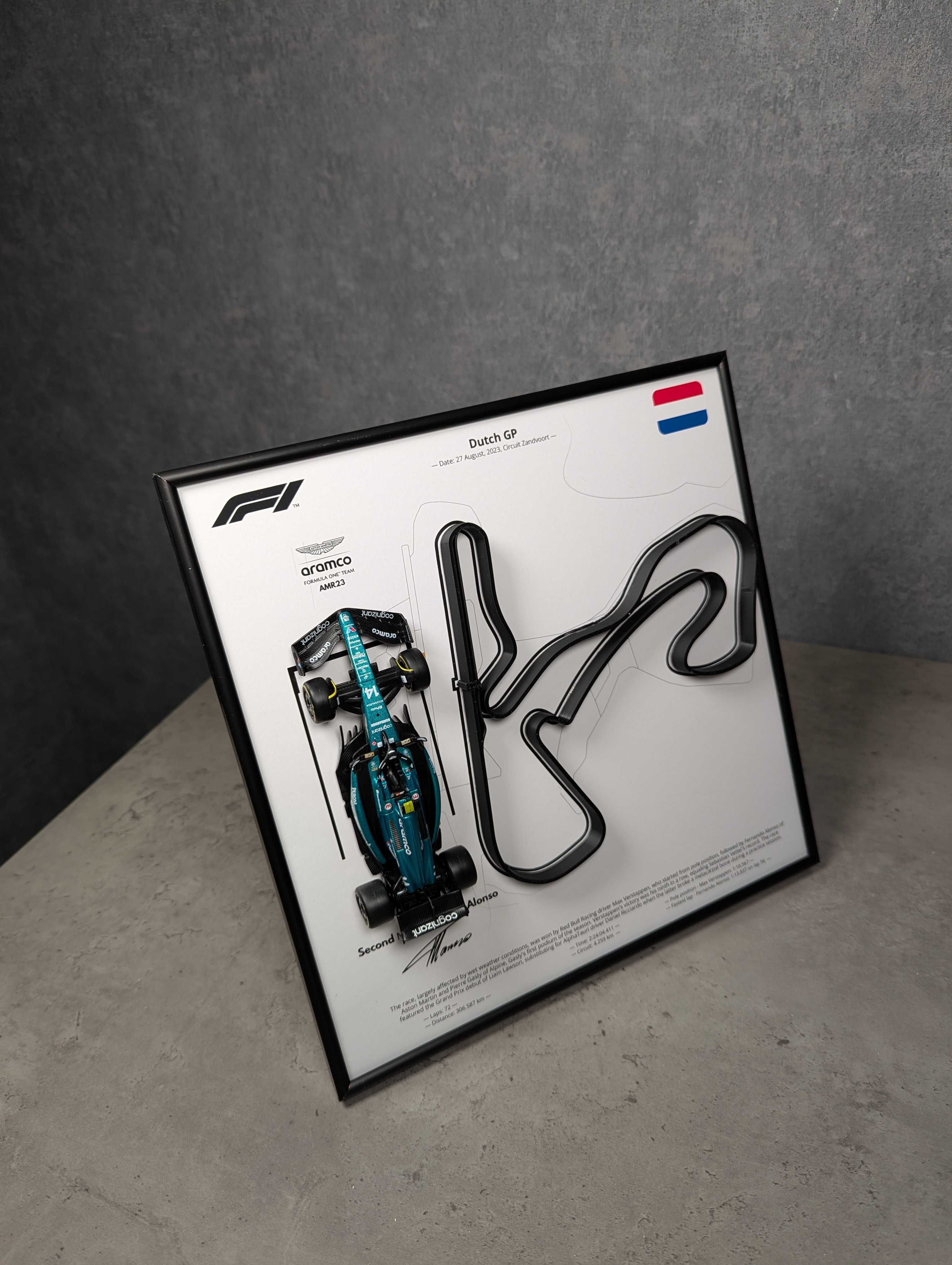Bburago з Рамкою F1 (AMR23) 3D Траса Dutch GP 2023 #14 Fernando Alonso