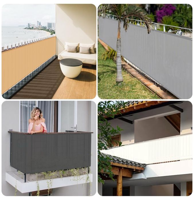 Sunnylaxx Osłona Balkonowa 90x300 cm Antracyt PES