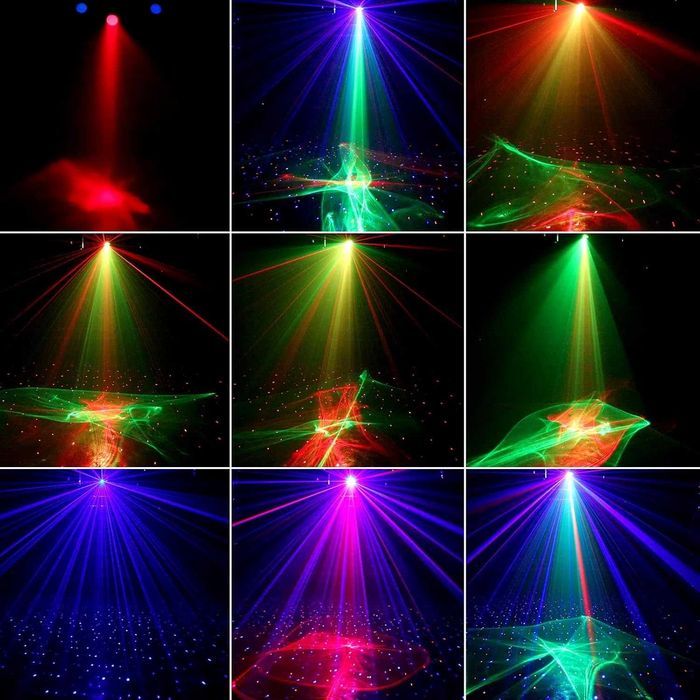 Światła dyskotekowe RGB, 48 W, niebieskie diody LED DJ