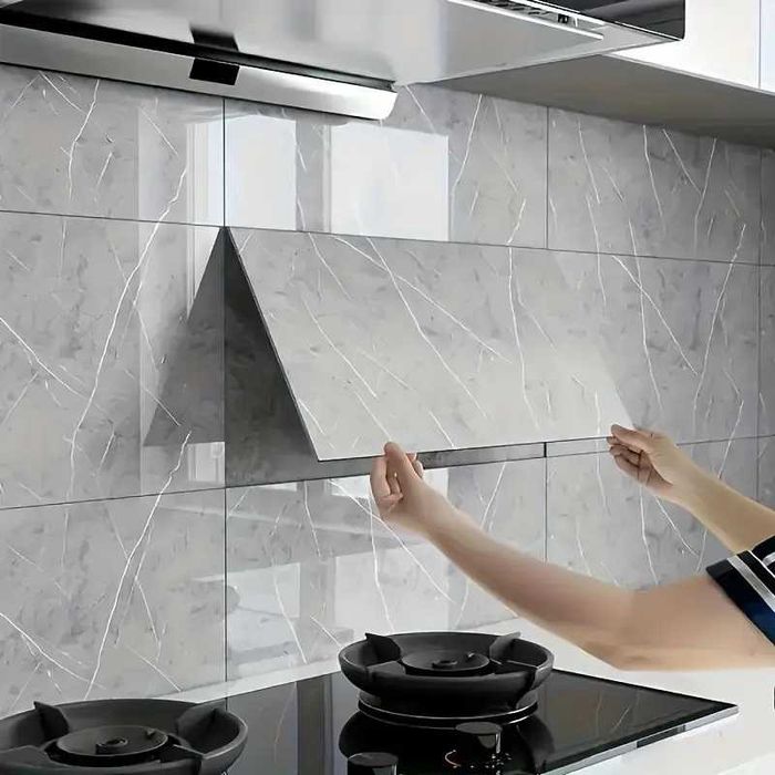 Самоклеюча вінілова біла плитка 3д Самоклеющиеся виниловые панелі 3d