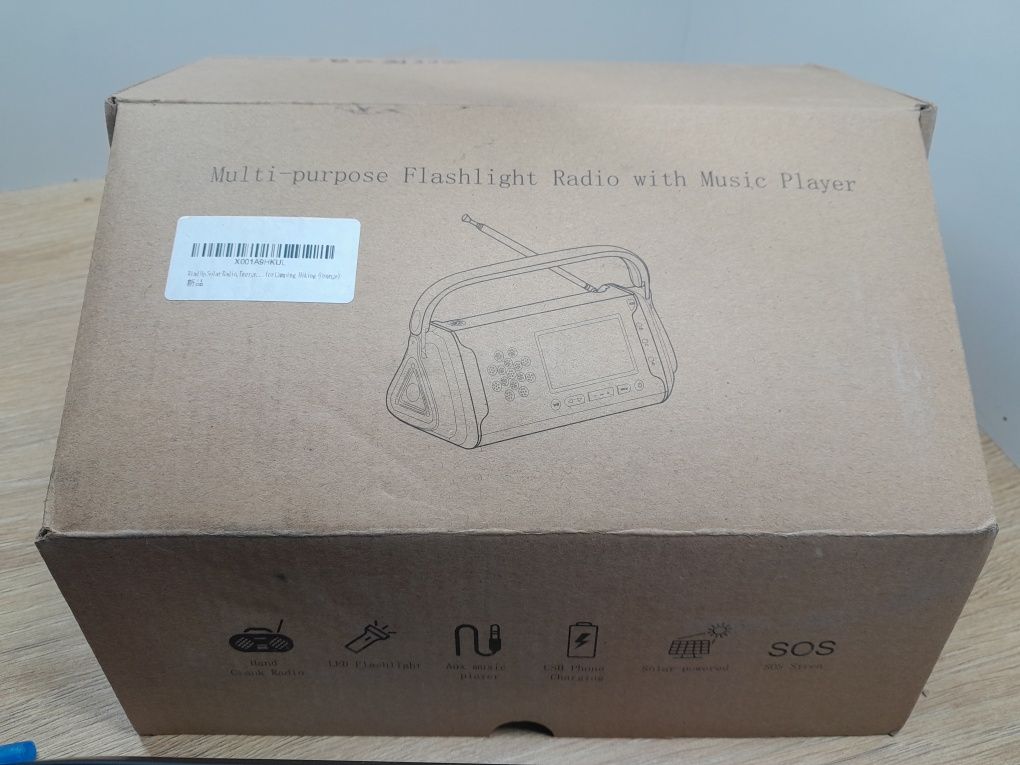 Radio solarne korba ręczna ładowarka awaryjne z latarką LED Power Bank