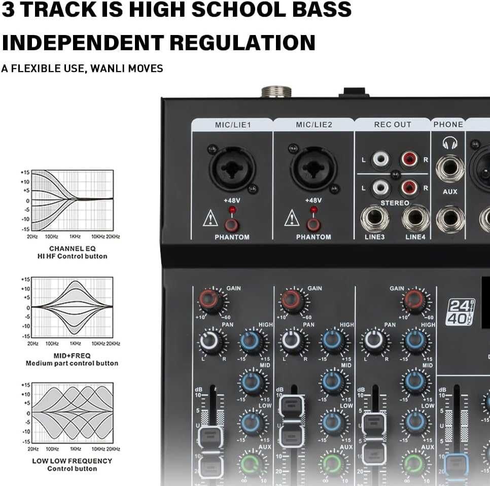 Weymic F7-Pro profesjonalny mikser 7-kanałowy 2-Bus Interfejs audio