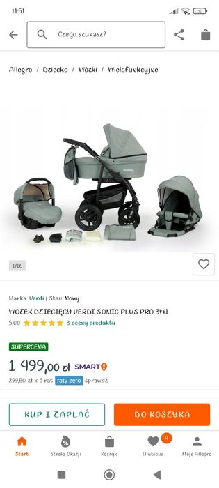 Wózek dziecięcy 3w1