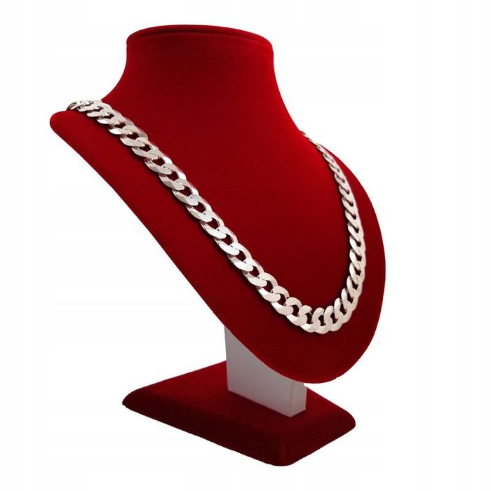 Gruby Srebrny Łańcuch Męski Pancerka Pełny 60 Cm 12 Mm Próba 925 + Gra