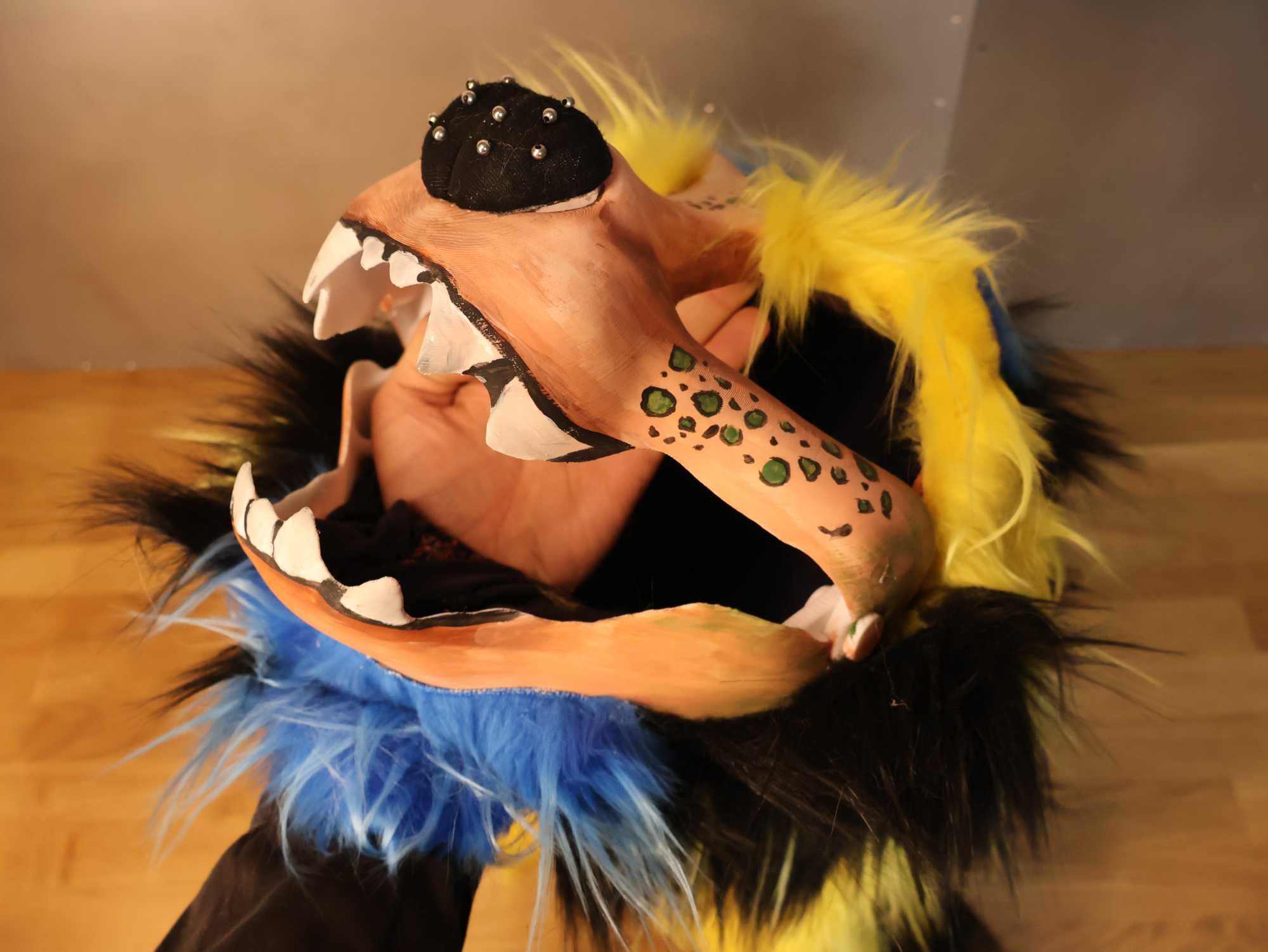 Cat Skull Kemono Ruchoma Maska Cosplay Fursiut Furry