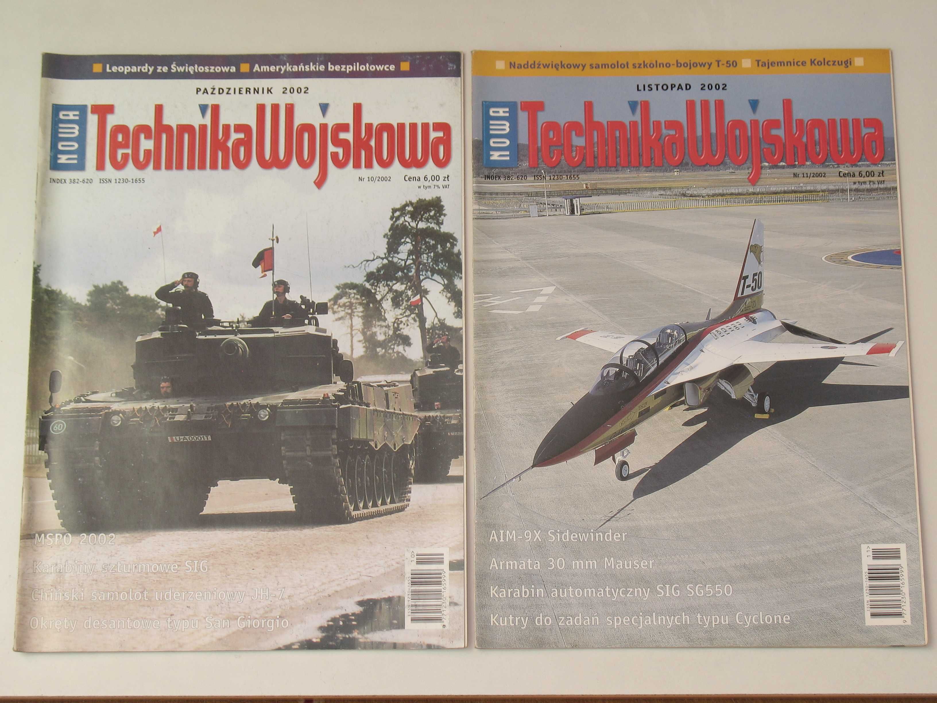 Technika Wojskowa numery: 1-7 i 9-12, rocznik 2002