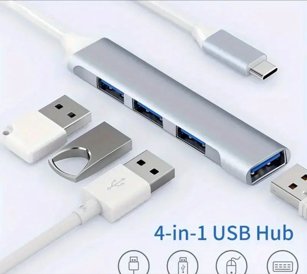 Hub хаб USB-С -> USB-Aх4