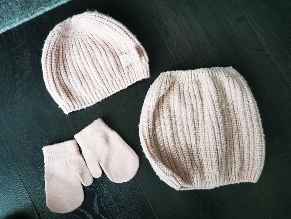 Komplet czapka komin rękawiczki H&M rozmiar 92/104