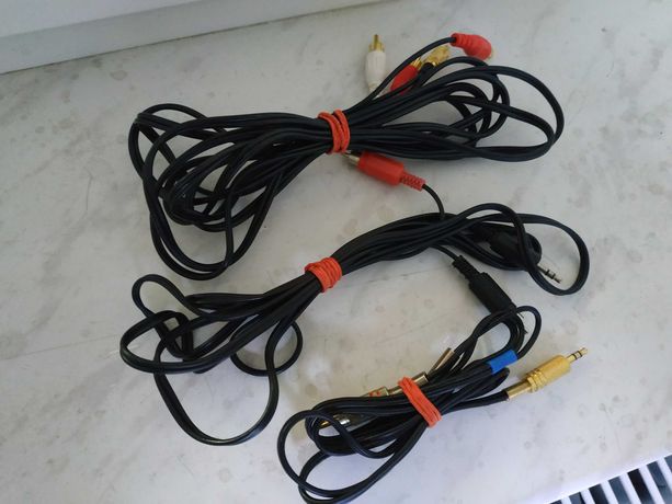 Kabel MiniJack 3.5 mm - 2 x RCA i 3 x RCA - trzy stuki - zamiana