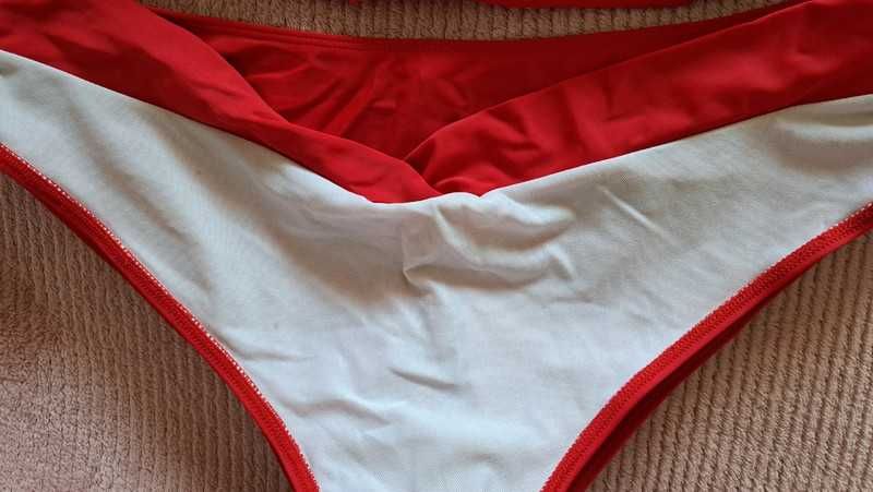 nowy z metką czerwony dwuczęściowy strój kostium kąpielowy 42 XL