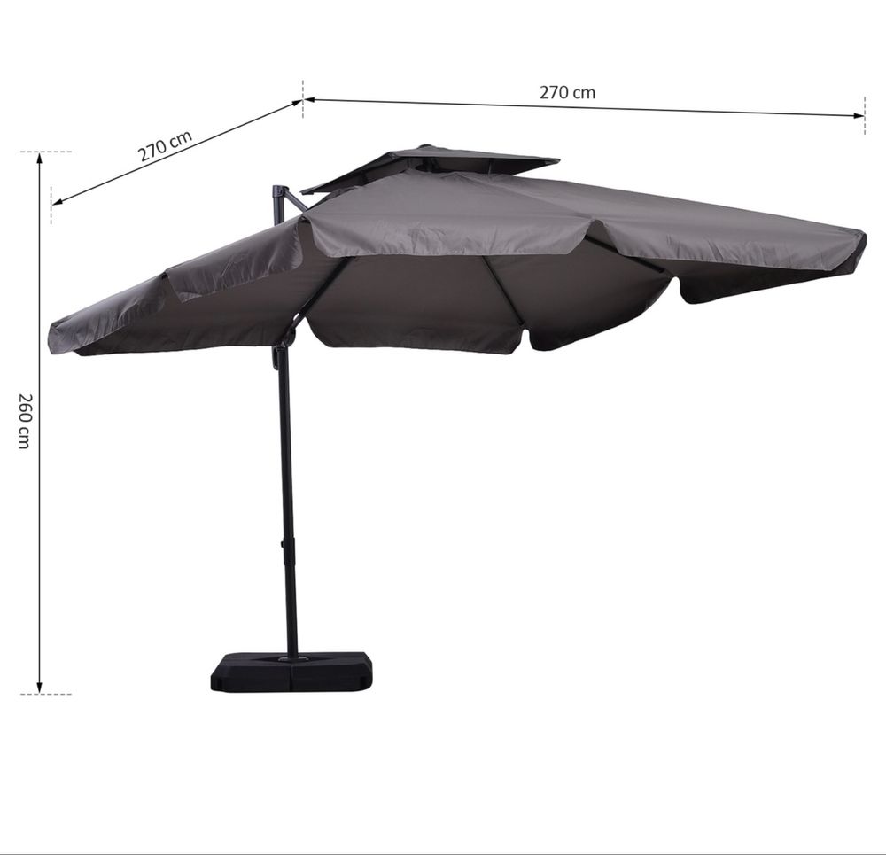 Duży parasol z podstawą