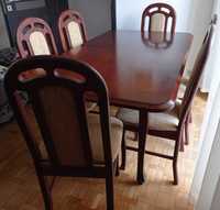 Stół i sześć krzeseł styl ludwikowski