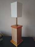 Lampa biurkowa stojąca 68 cm drewniana lampka