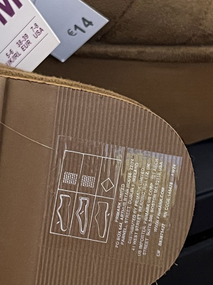 Нові тапочки Primark Padded Slippers, M (38/39), коричневі