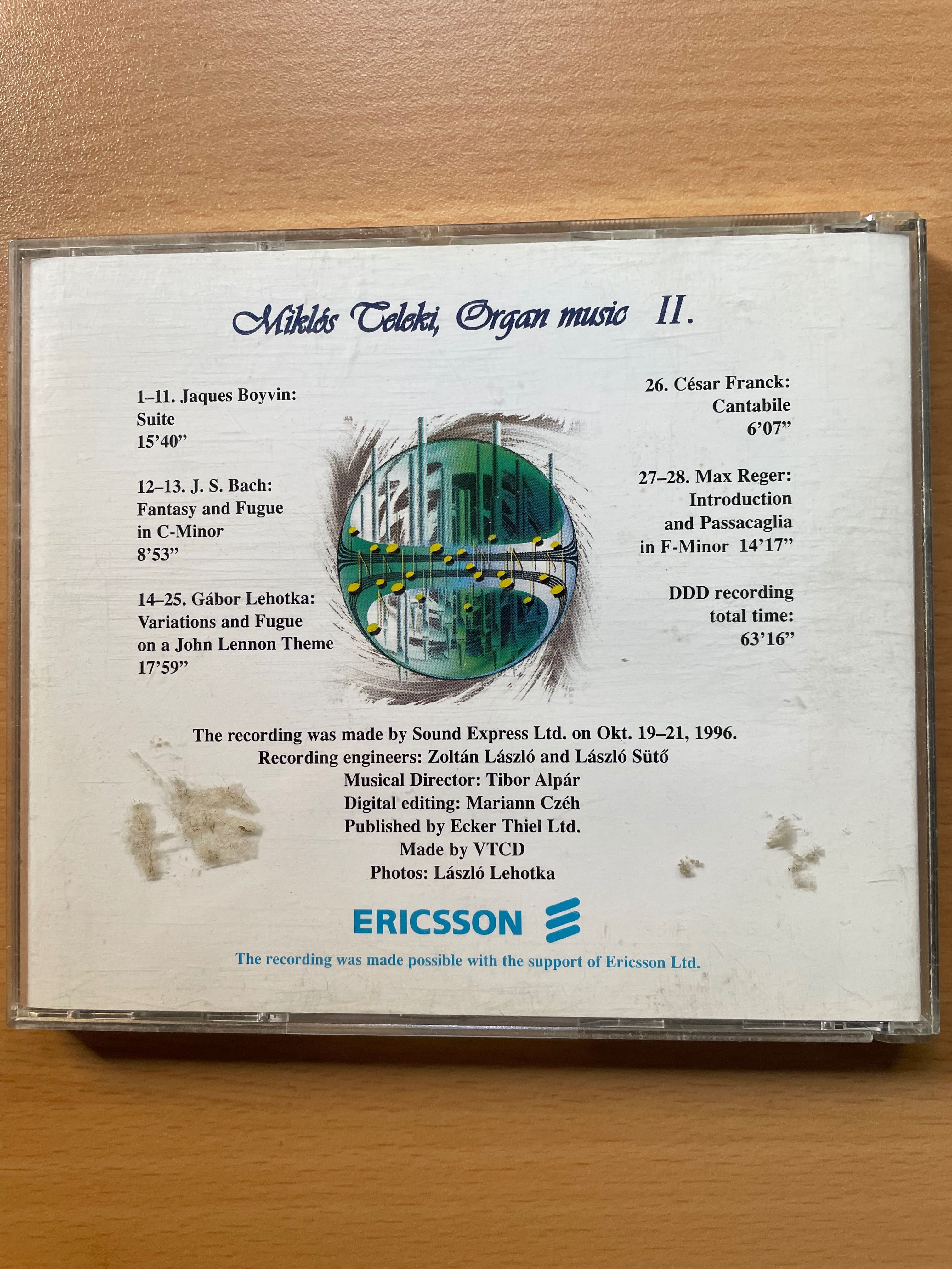 CD Miklós Teleki (Lehotka (John Lennon), etc) Organ Music II