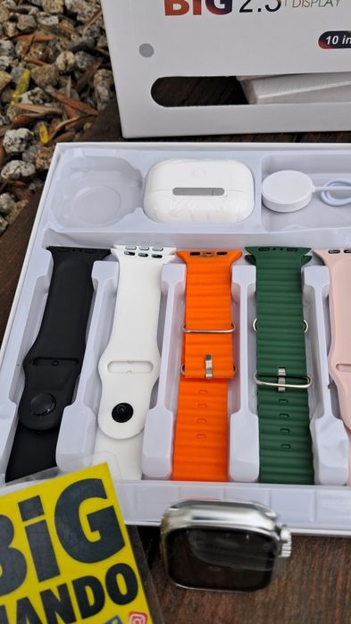 Relógio inteligente i20 Ultra Max Suit 2 com 7 pulseira e Airpod + pro