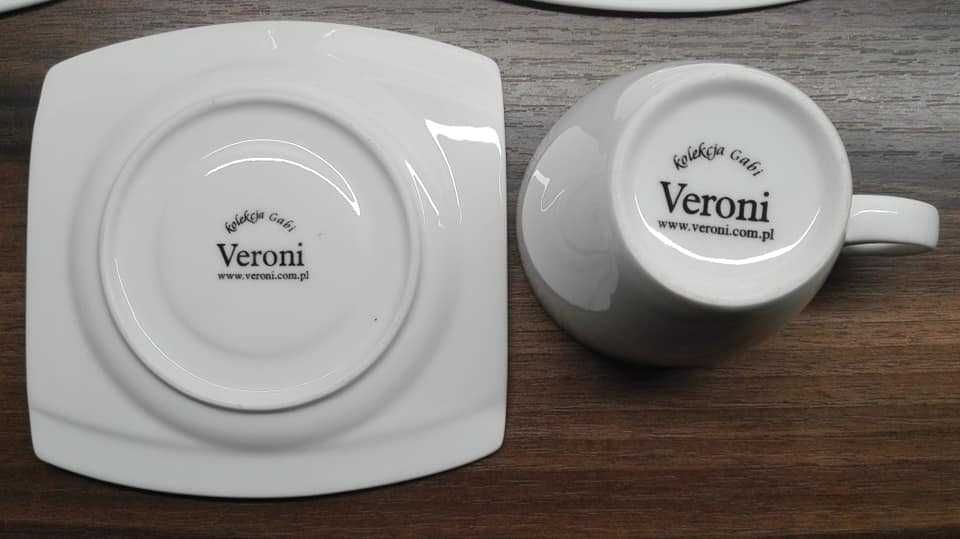 Veroni kolekcja Gabi komplet 6 szt filiżanka + talerzyk 230 ml