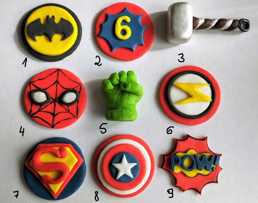 Avengers cukrowe ozdoby na tort, babeczki, muffiny