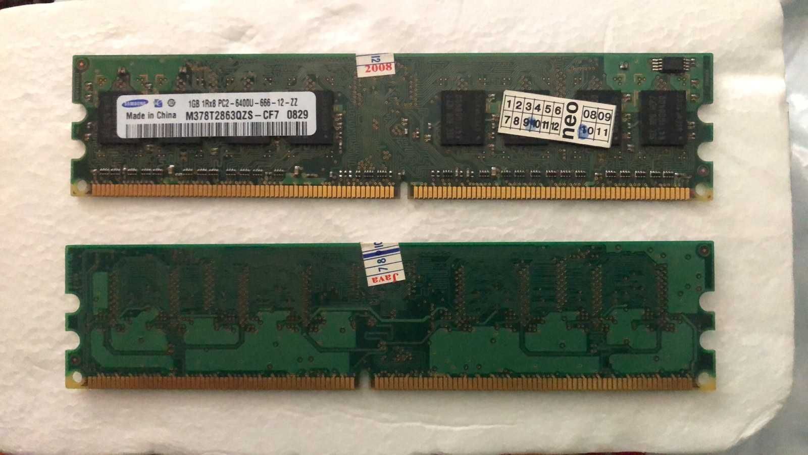 DDR 2, по 1 Gb, 2 планки