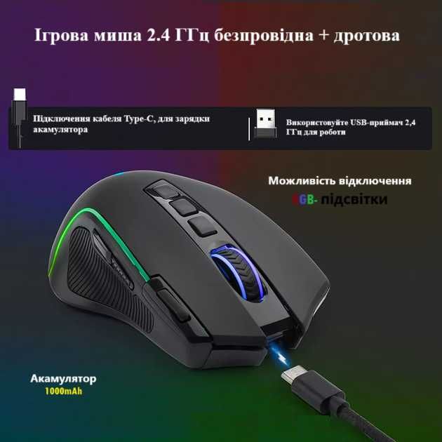 Акція ! Мишка  E-YOOSO X11  бездротова ігрова мишк