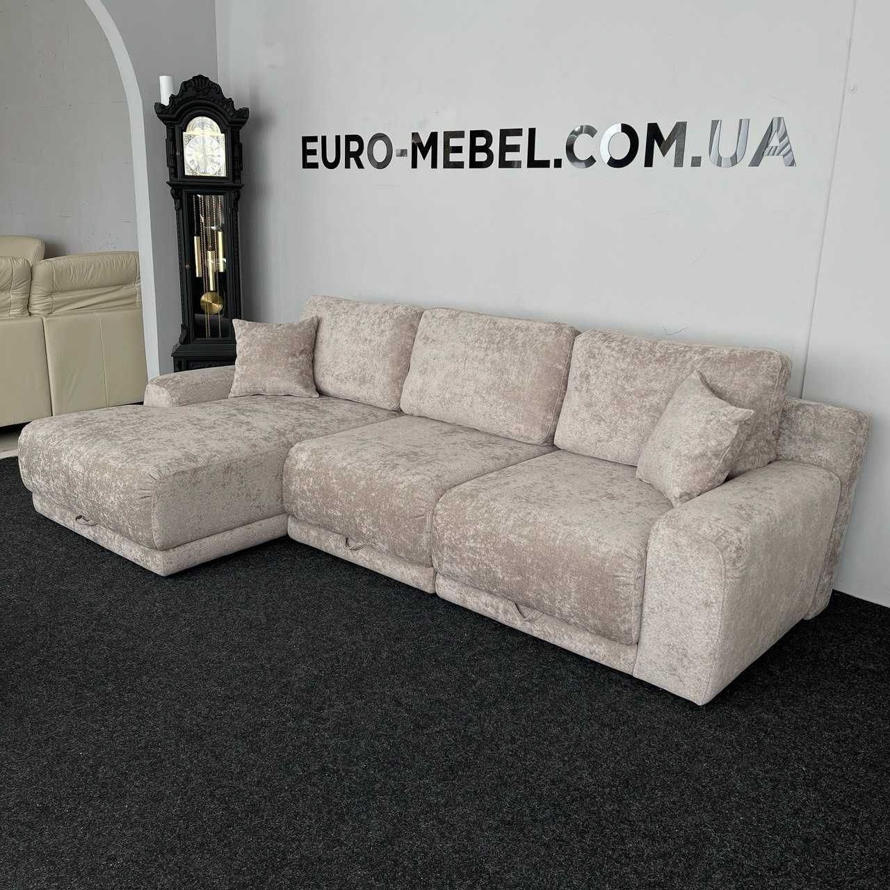 Новий розкладний диван в тканині, кутовий диван