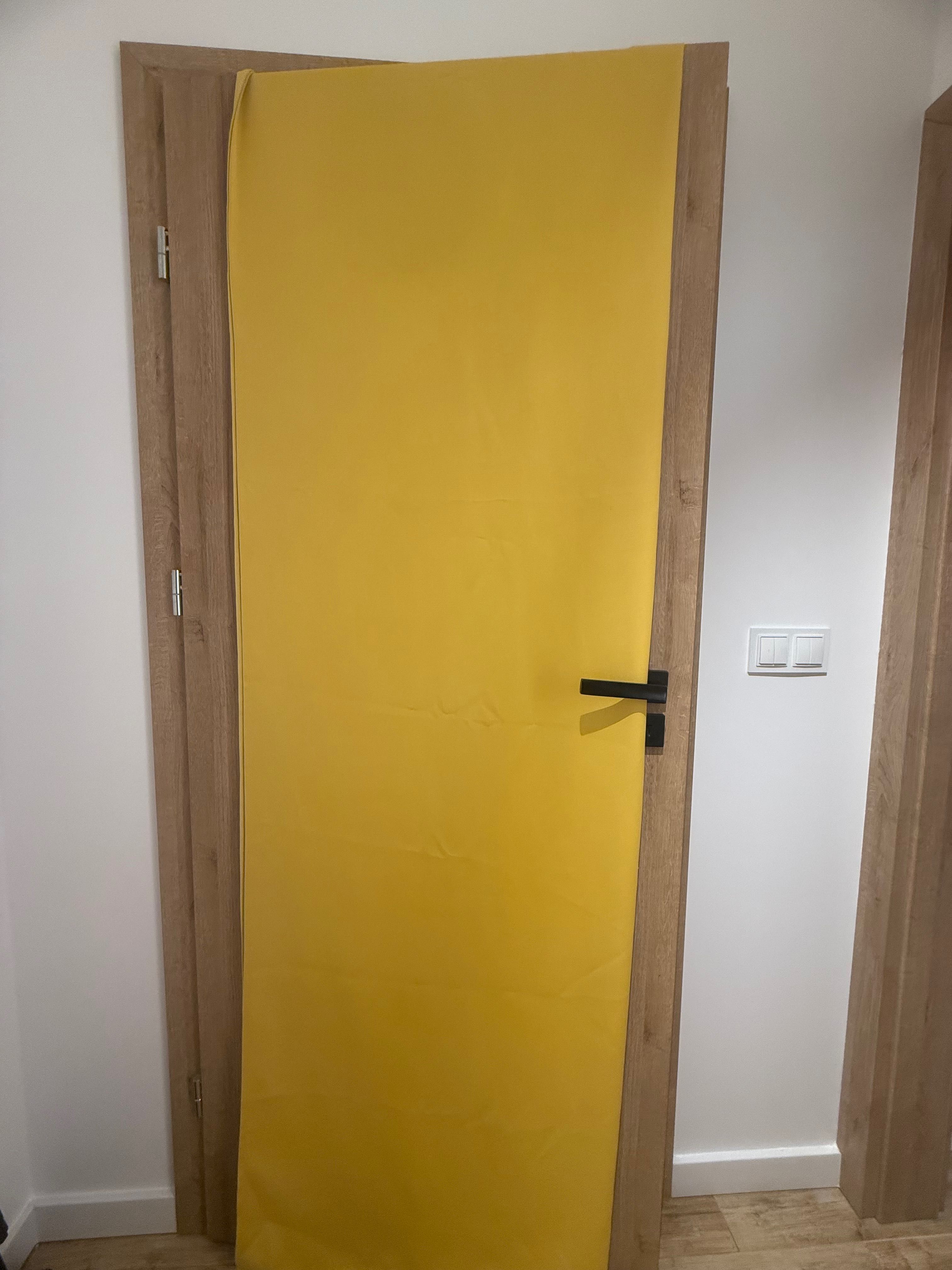 Zasłony butelkowa zieleń welur i musztardowe pianka