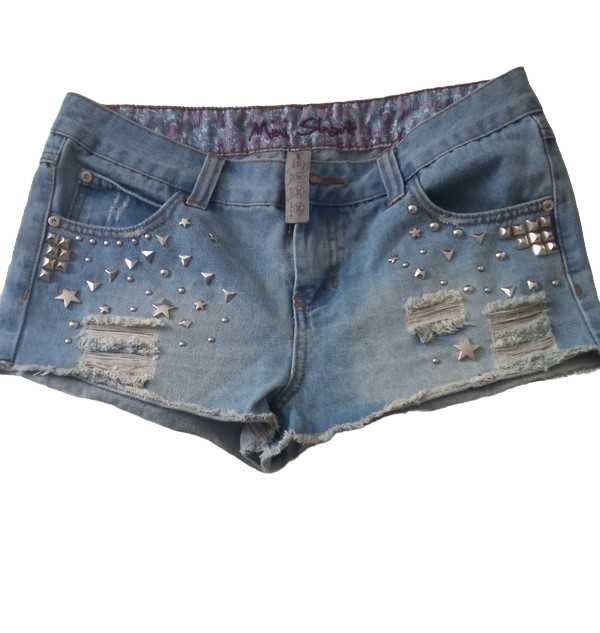 Spodenki DENIM ćwieki rock jeans