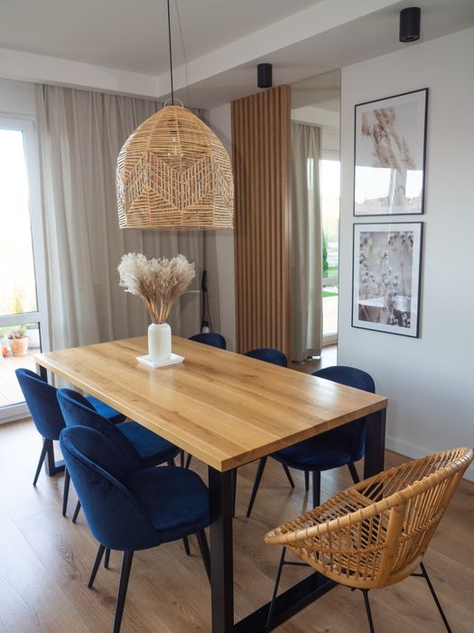 Komplet krzeseł 6 szt, Krzesło Granatowe velvet welur westwing bdb