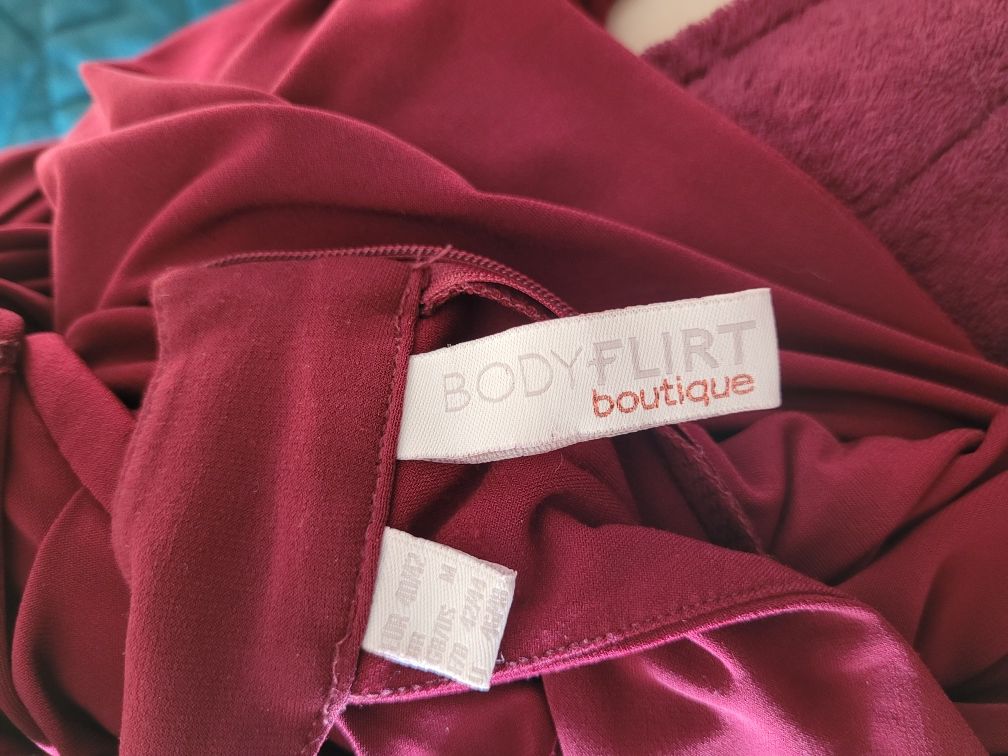 Bodyflirt sukienka długa M wieczorowa bordo halter