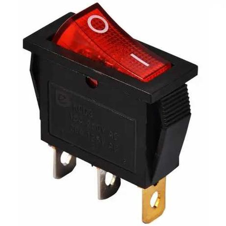 Выключатель 133 - KCD3 (красный, с подсветкой 220В)