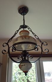 Lampa loft, vintage, metalowo - ceramiczna, jak naftowa