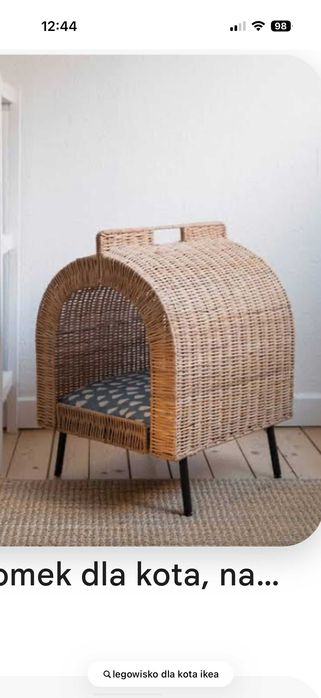 Rezerwacja legowisko dla kota wiklinowe boho domek rattanowy