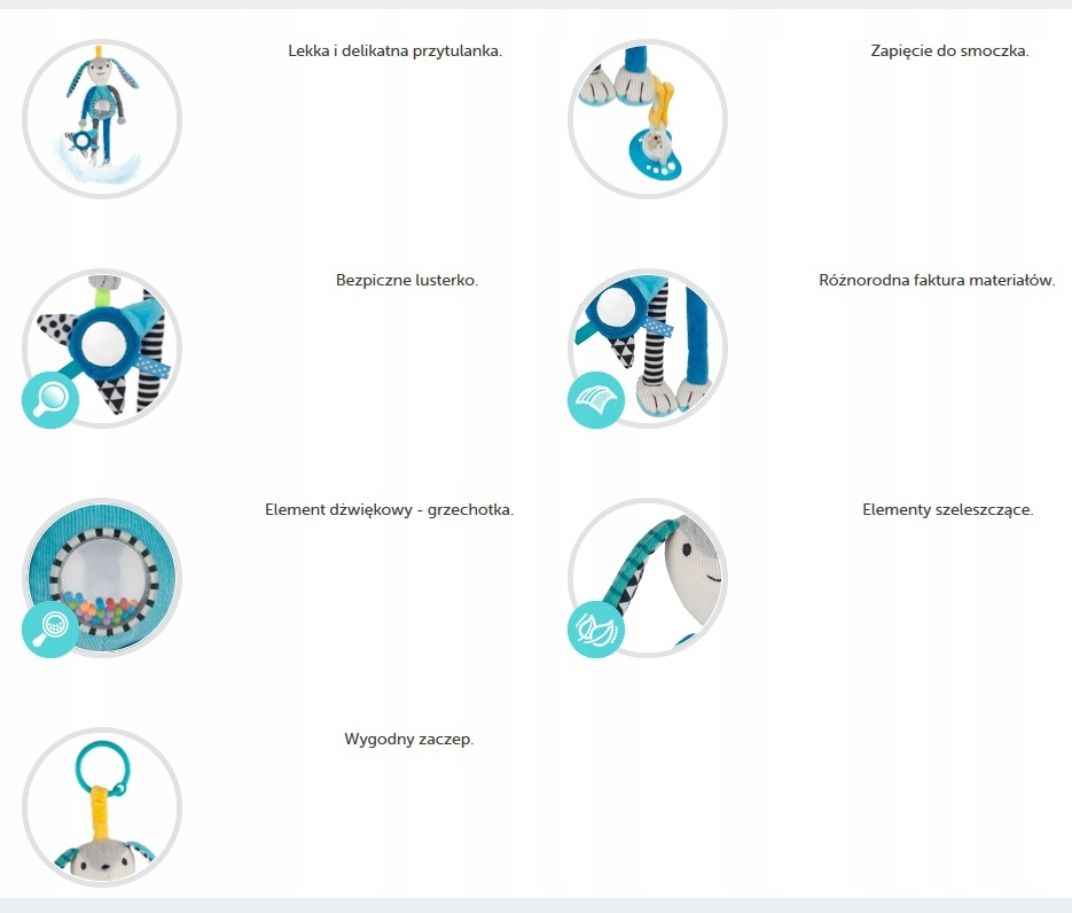 Zawieszka sensoryczna do wózka/łóżeczka, pluszak, miś