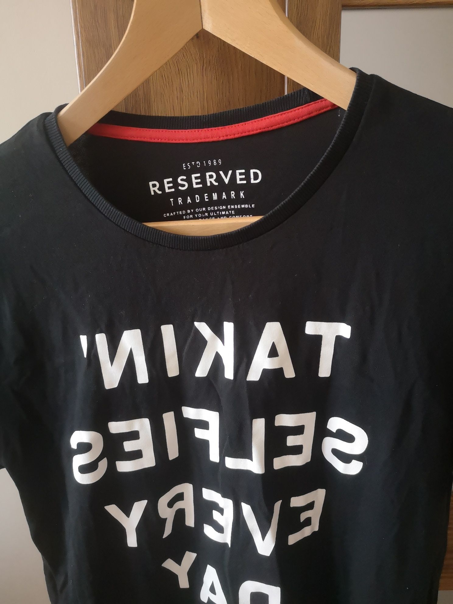 T-shirt męski czarny nowy Reserved M