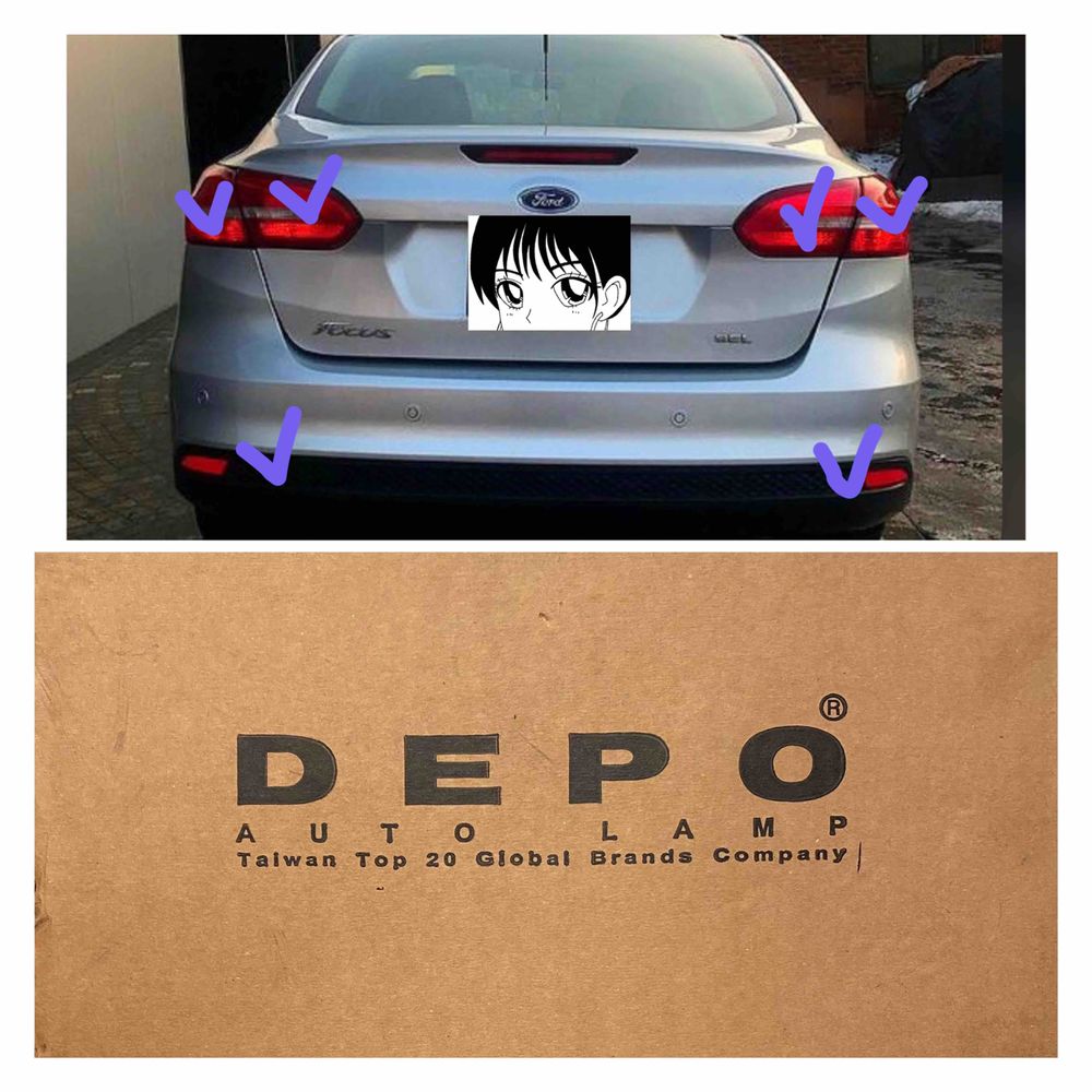 Комплект задніх фонарів Ford Focus 2017 виробник DEPO