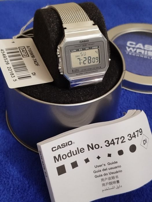 Часы Casio A700 Наручные, тонкие, ремешок, браслет миланская петля.