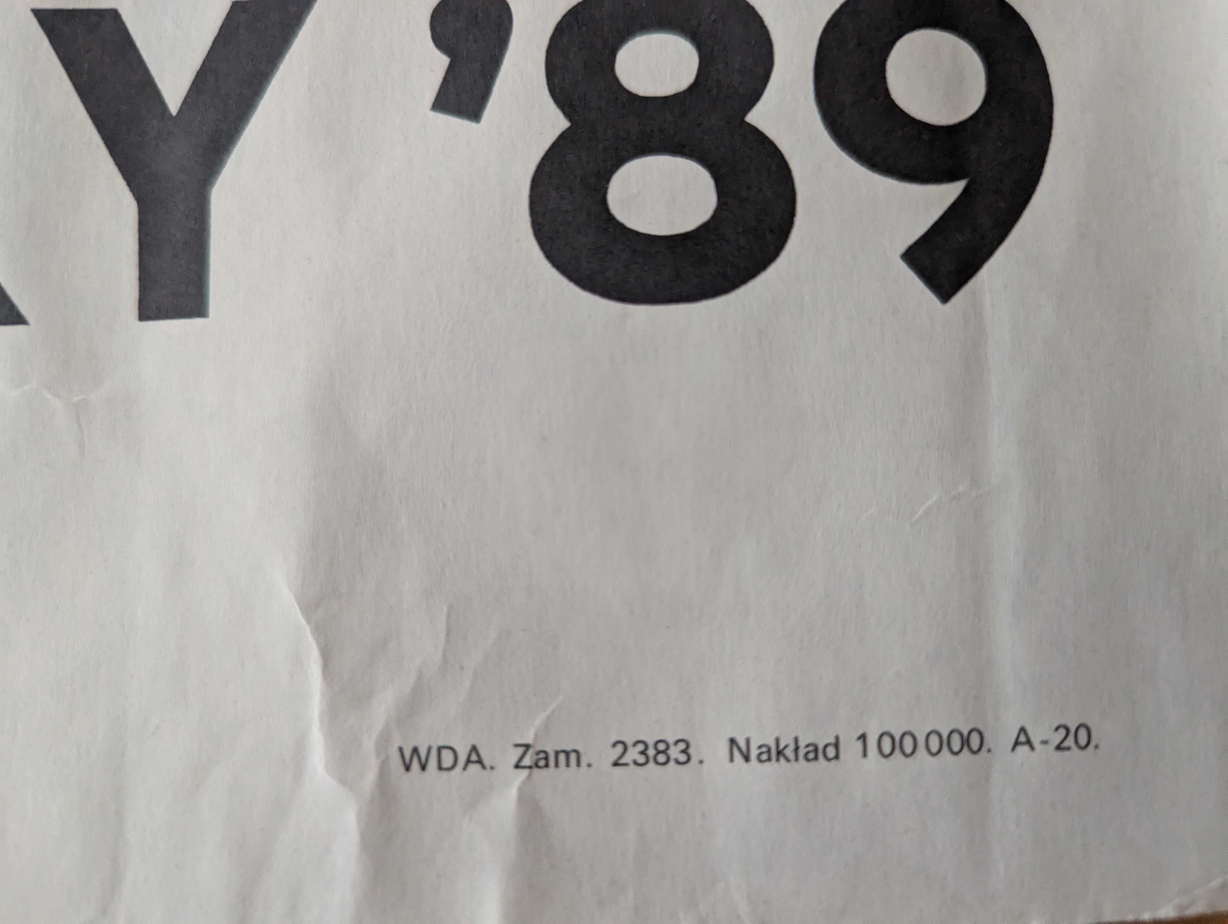 Plakat z 1989 roku - Głosuj na Solidarność