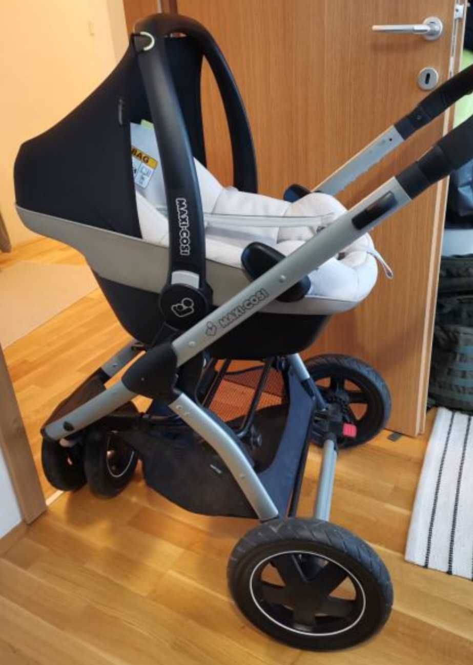 Фирменная коляска Maxi Cosi 3в1, автокресло, зимний и весенний конверт