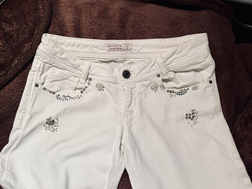Jeans Rossodisera białe damskie M