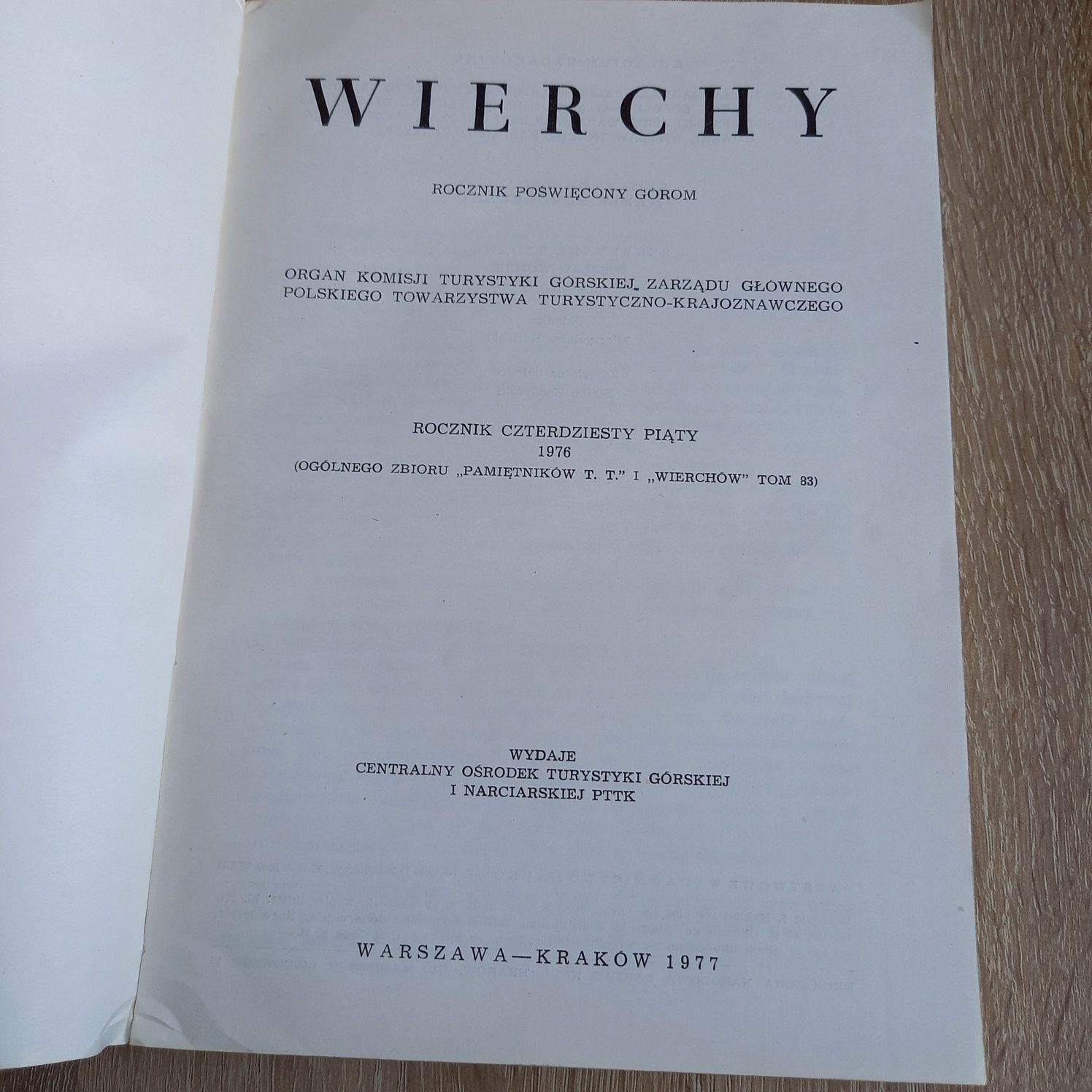 Książka Wierchy Rok czterdziesty piąty 1976