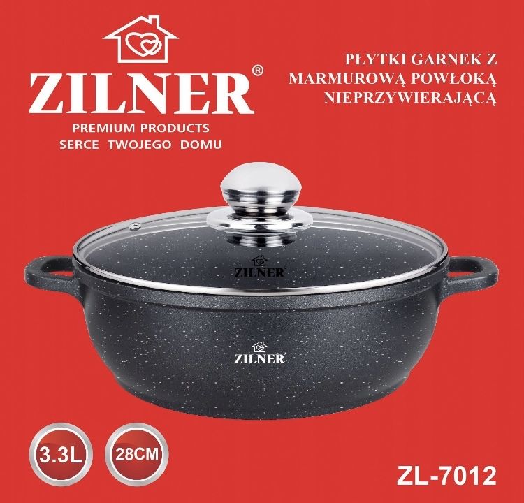 Garnek niski wok 3,3L 28cm Zilner ZL-7012