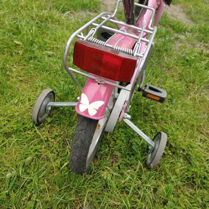 Rowerek puky 16 cali puky pony różowy boczne kółka bagażnik aluminiowy