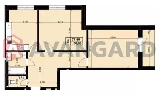 Продаж 2 кім 74 м2 ЖК 'Resident Hall'